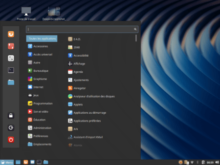 Fedora 30 - Cinnamon - Menu