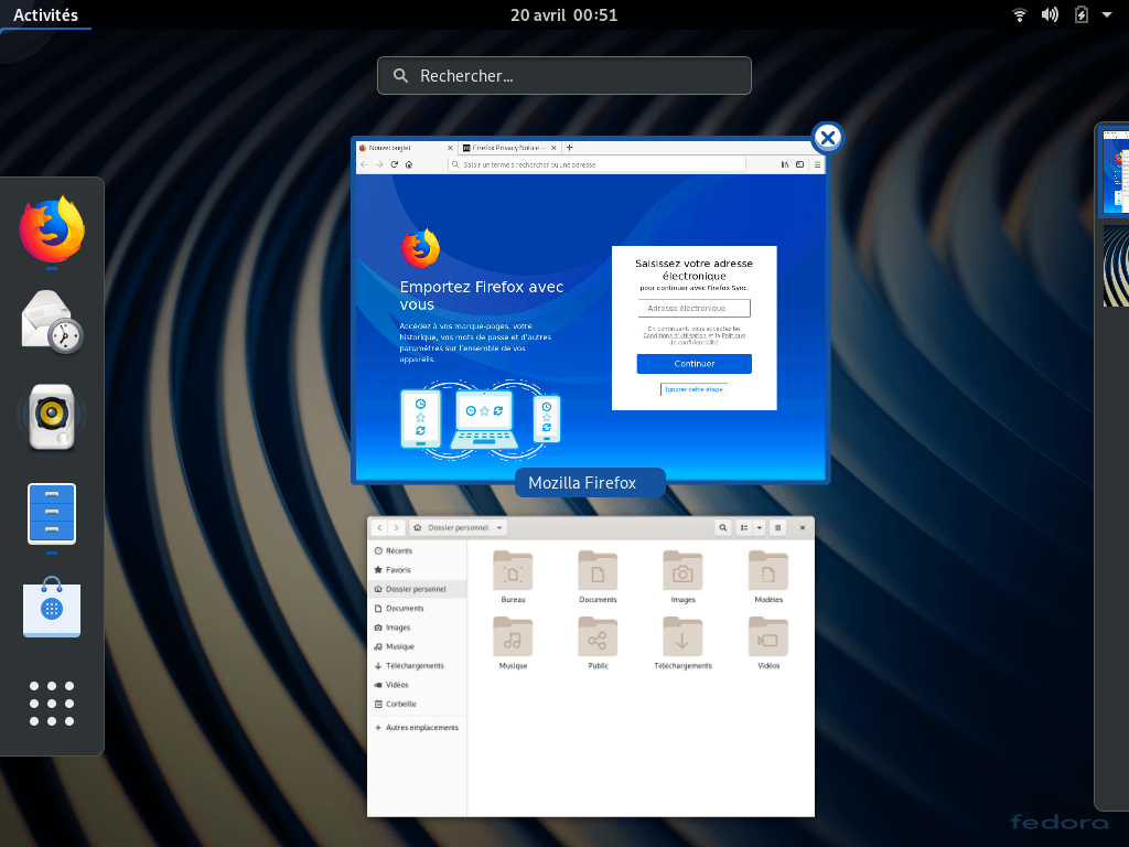 Fedora 30 - GNOME - Overview