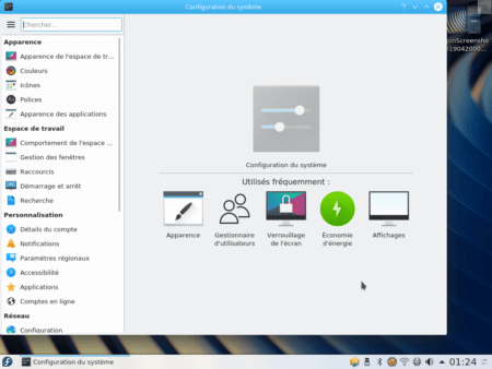 Fedora 30 - KDE - Centre de configuration