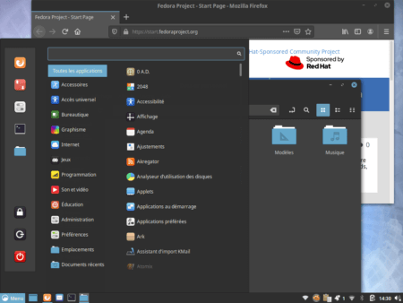 Fedora 31 - Cinnamon - Menu