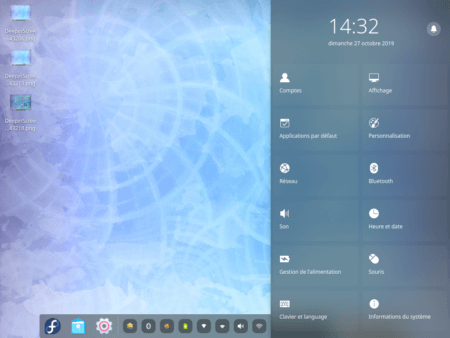 Fedora 31 - Deepin - Centre de contrôle