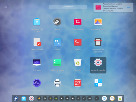 Fedora 31 - Deepin - Menu