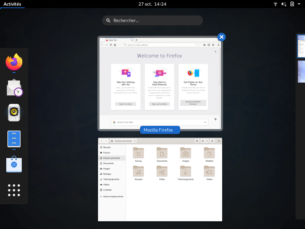 Fedora 31 - GNOME - Overview