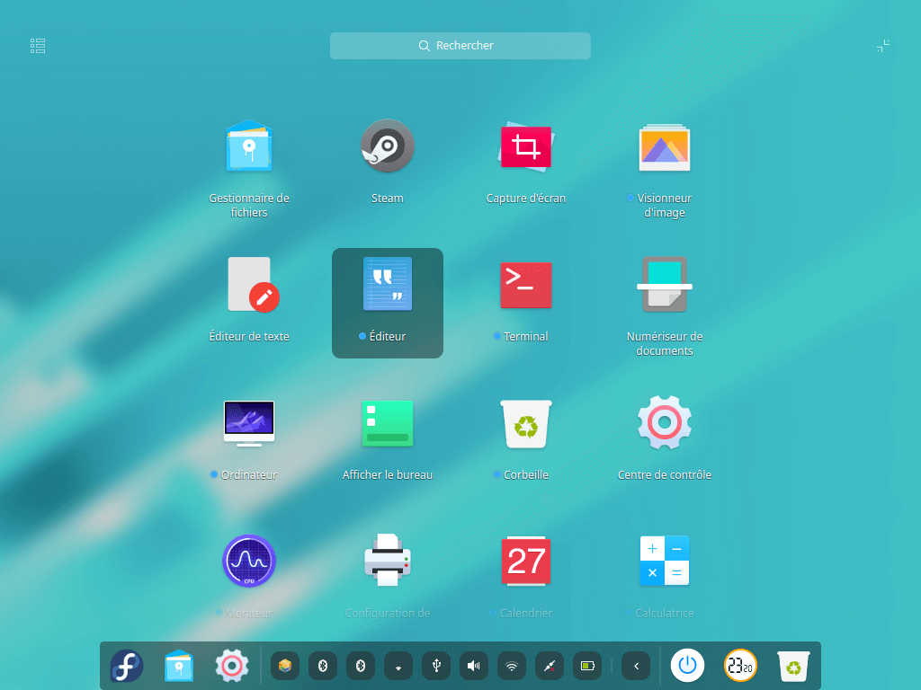 Fedora 32 - Deepin - Menu