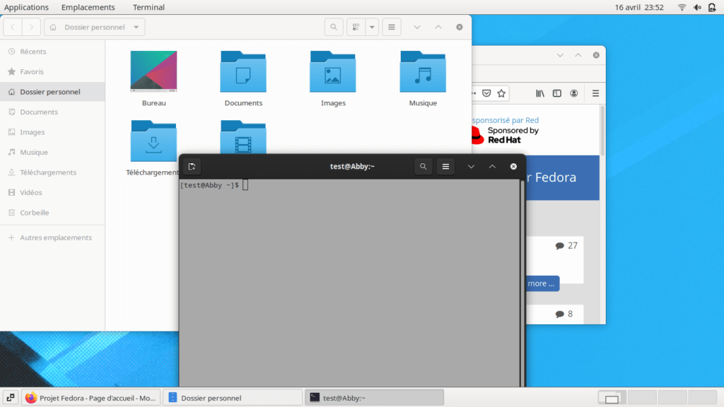 Fedora 32 - GNOME classique - Applications