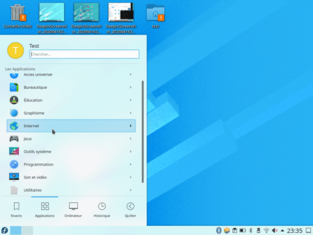 Fedora 32 - KDE - Menu