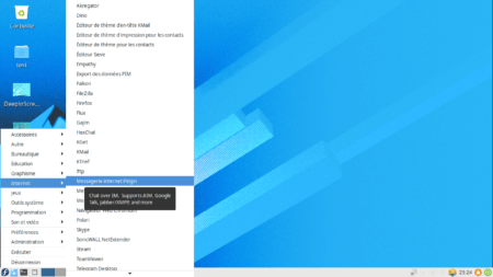 Fedora 32 - LXDE - Menu