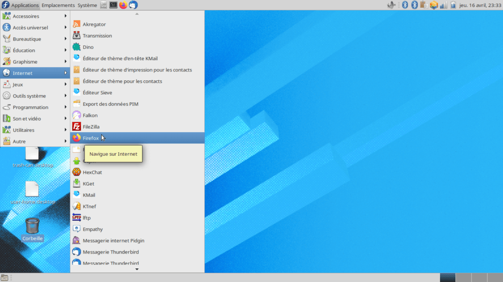 Fedora 32 - MATE - Menu
