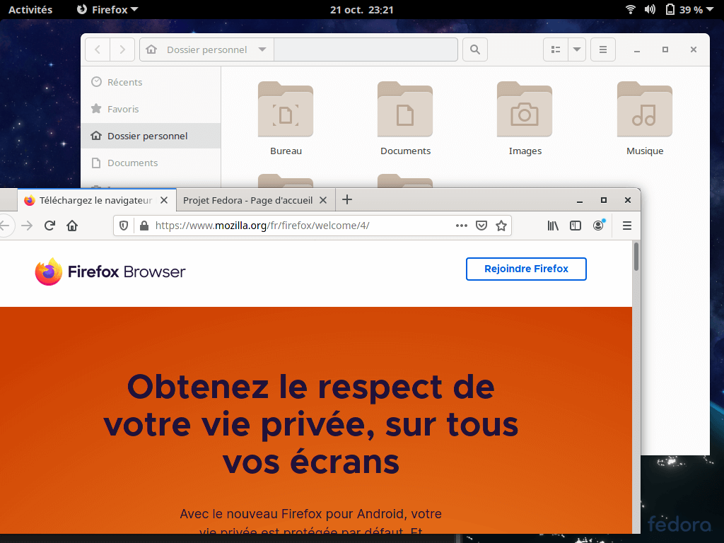 Fedora 33 - GNOME - Applications