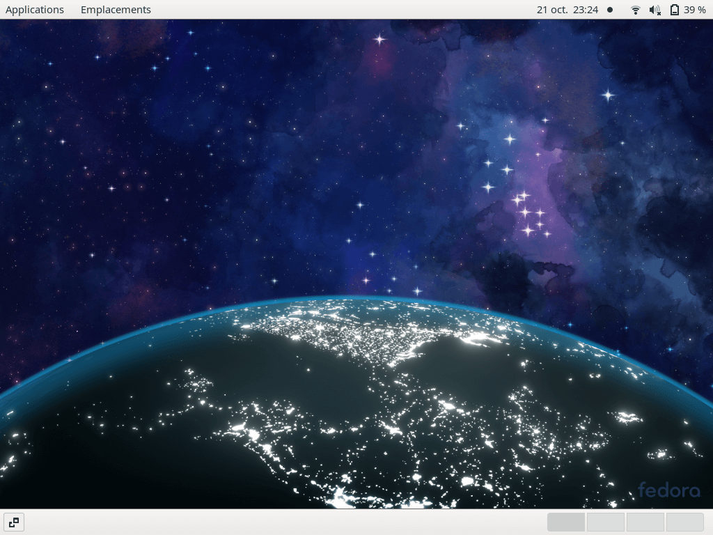 Fedora 33 - GNOME classique - Bureau