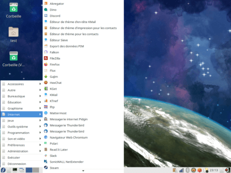 Fedora 33 - LXDE - Menu