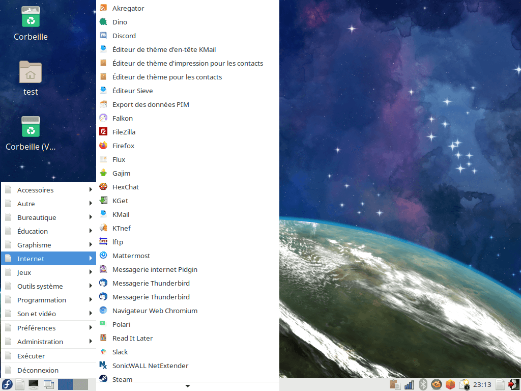 Fedora 33 - LXDE - Menu