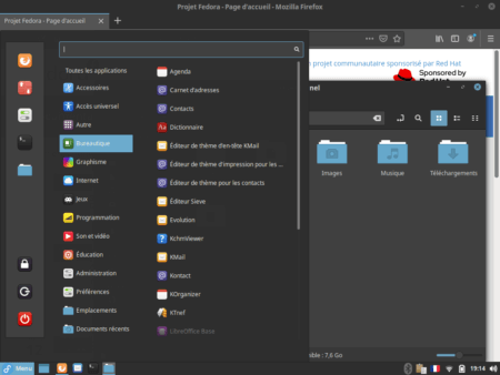 Fedora 34 - Cinnamon - Menu
