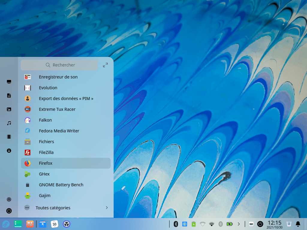Fedora 35 - Deepin - Menu