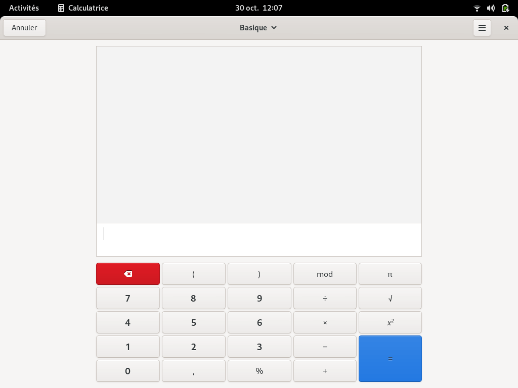 Fedora 35 - GNOME - Calculatrice
