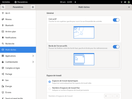 Fedora 35 - GNOME - Multitâche