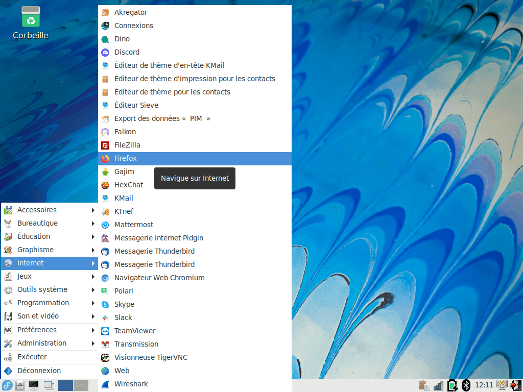 Fedora 35 - LXDE - Menu