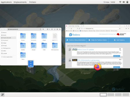 Fedora 37 - GNOME classique - Overview