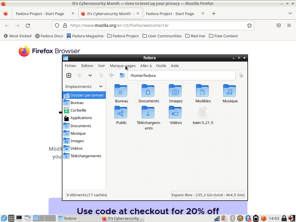 Fedora 37 - LXDE - Applications