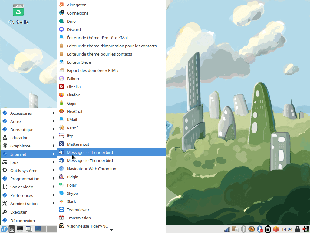 Fedora 37 - LXDE - Menu