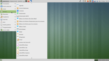 Fedora 37 - MATE - Menu