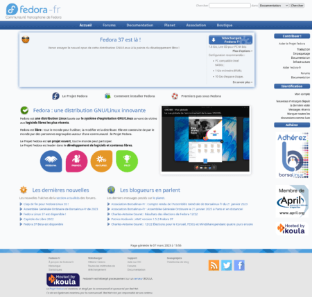 Page d'accueil de Fedora-Fr v5