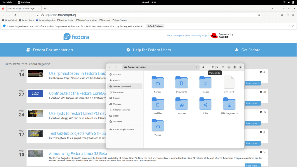 Fedora 38 GNOME - Applications