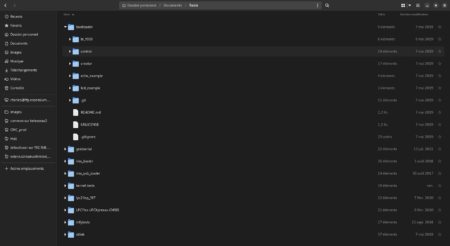 Fedora 38 GNOME - Dossiers dépliants