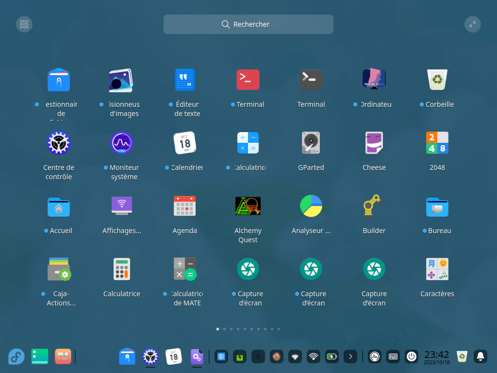 Fedora Linux 39 Deepin - Liste applications
