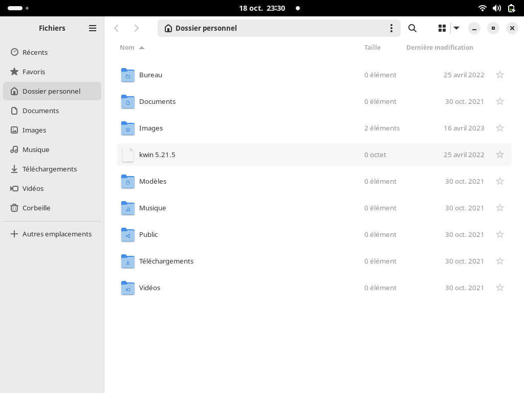 Fedora Linux 39 GNOME - Navigateur de fichiers