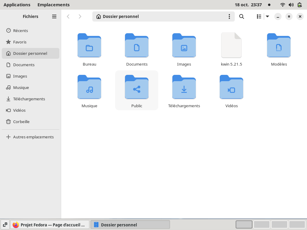 Fedora Linux 39 GNOME classique - Applications