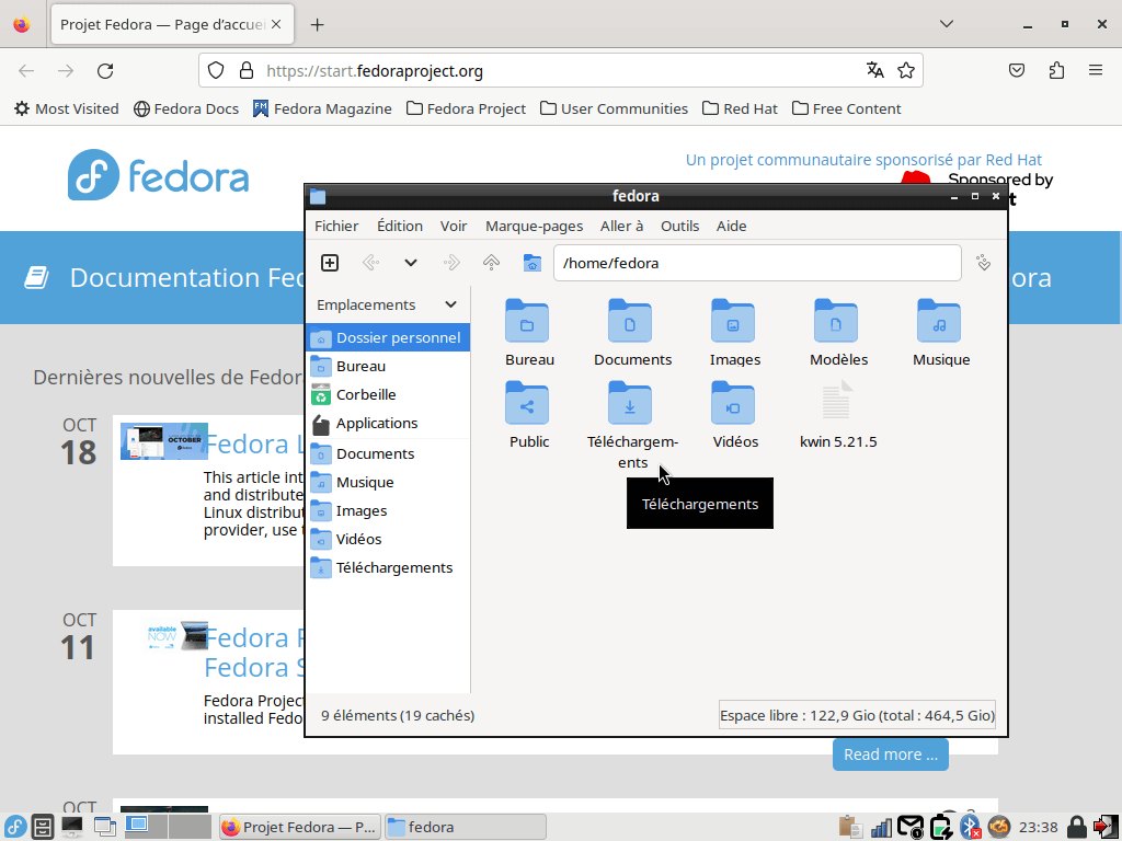 Fedora Linux 39 LXDE - Applications