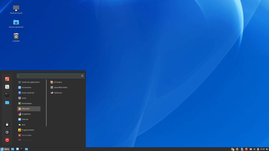 Fedora Linux 40 Cinnamon - Menu