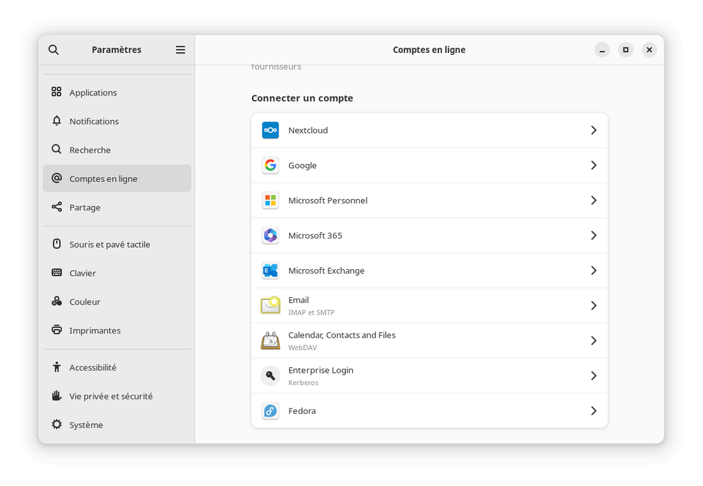 Fedora Linux 40 GNOME - Microsoft Onedrive