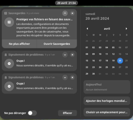 Fedora Linux 40 GNOME - Nouvelles notifications