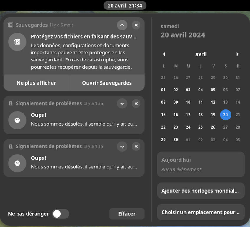 Fedora Linux 40 GNOME - Nouvelles notifications