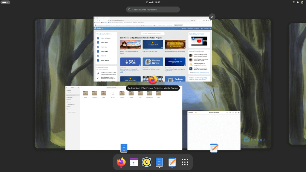 Fedora Linux 40 GNOME - Overview