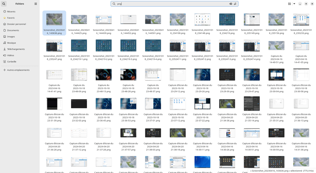Fedora Linux 40 GNOME - Recherche globale