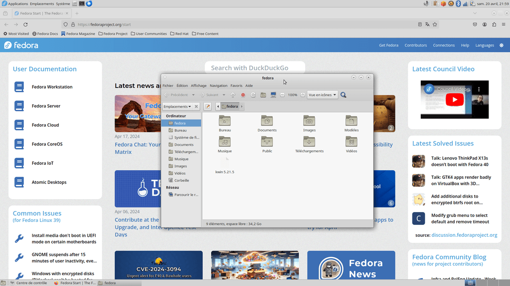Fedora Linux 40 MATE - Applications