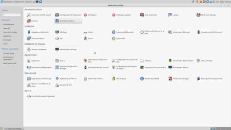 Fedora Linux 40 MATE - Centre de contrôle