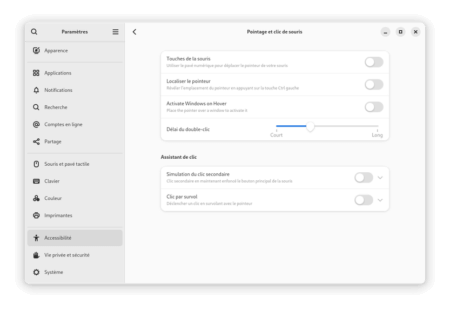 Fedora Linux 41 GNOME - Accessibilité