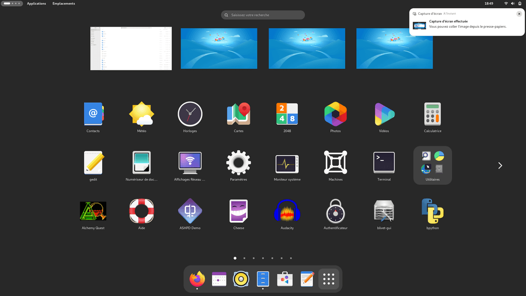 Fedora Linux 41 GNOME Classic - Applications