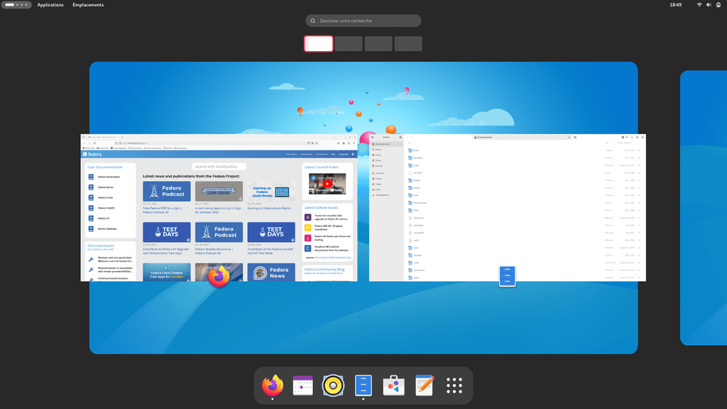 Fedora Linux 41 GNOME Classic - Overview