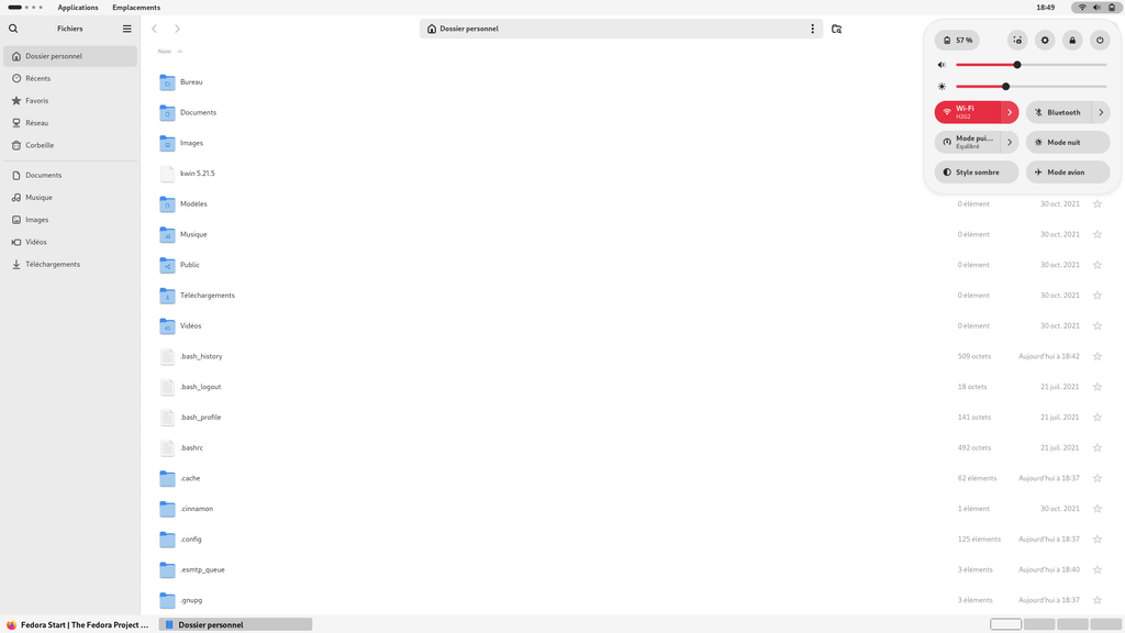 Fedora Linux 41 GNOME - Raccourcis 2