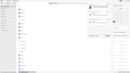 Fedora Linux 41 GNOME - Raccourcis