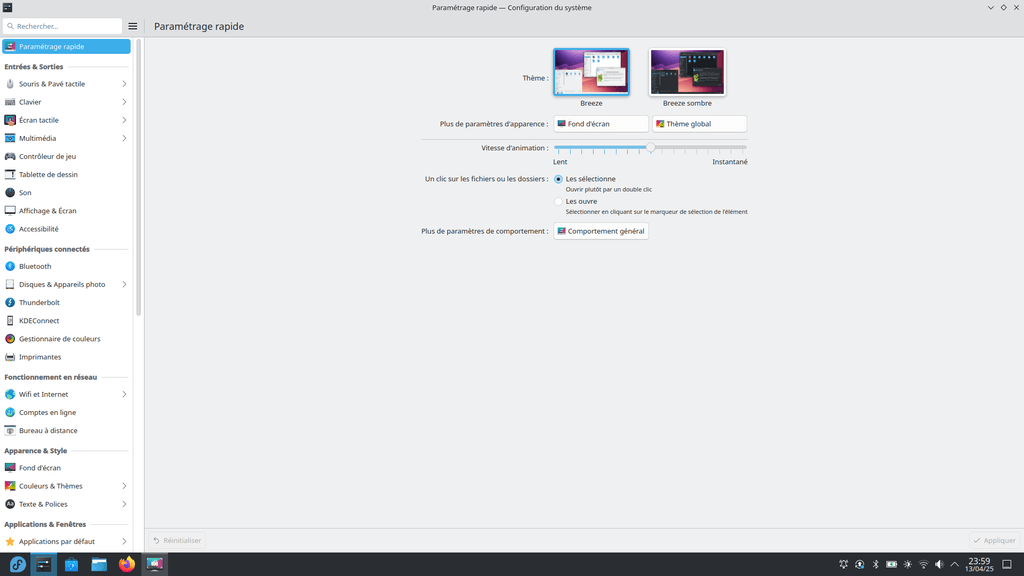 Fedora Linux 42 - Plasma - Centre de configuration