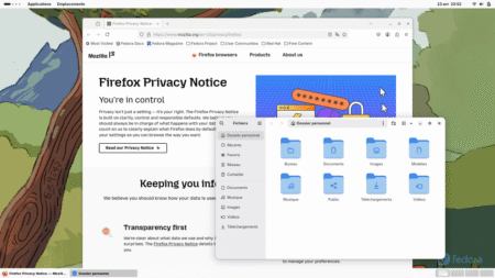 Fedora Linux 43 GNOME Classique - Applications