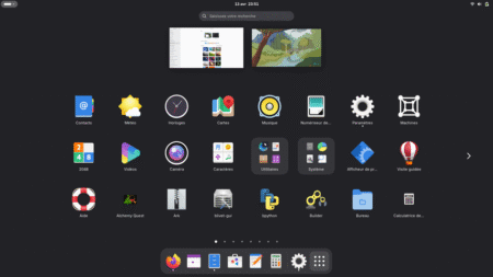 Fedora Linux 43 GNOME - Liste des applications