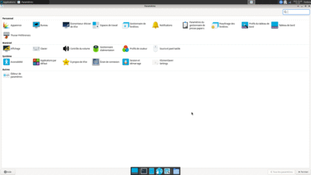 Fedora Linux 43 Xfce - Centre de contrôle