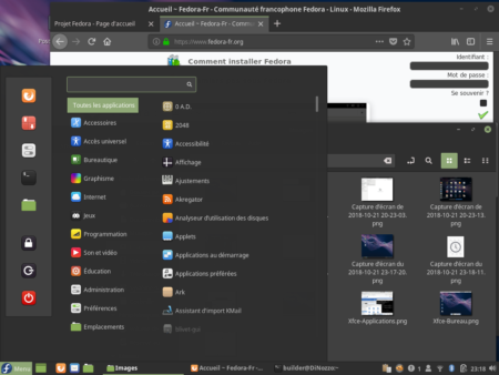 Fedora 29 - Cinnamon - Menu